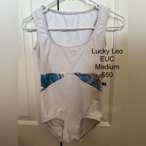 Lucky Leo White and Blue Leotard